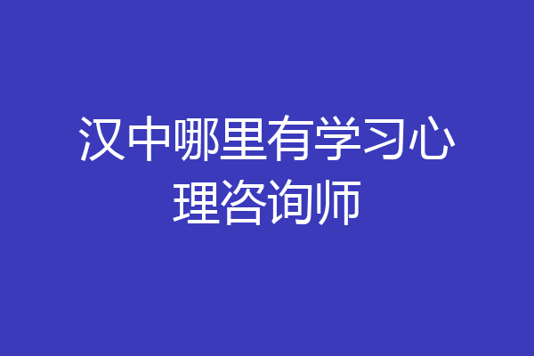 汉中哪里有学习心理咨询师