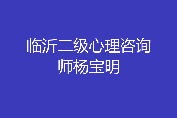 临沂二级心理咨询师杨宝明