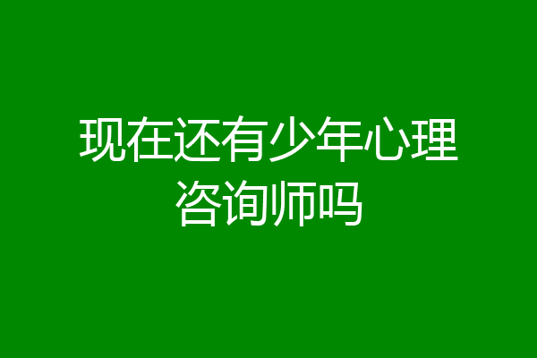 现在还有少年心理咨询师吗