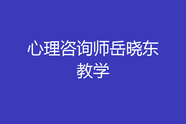 心理咨询师岳晓东教学