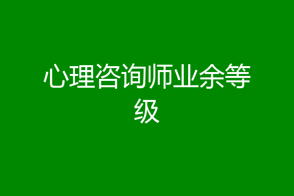 心理咨询师业余等级