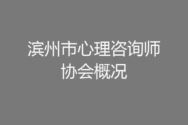 滨州市心理咨询师协会概况