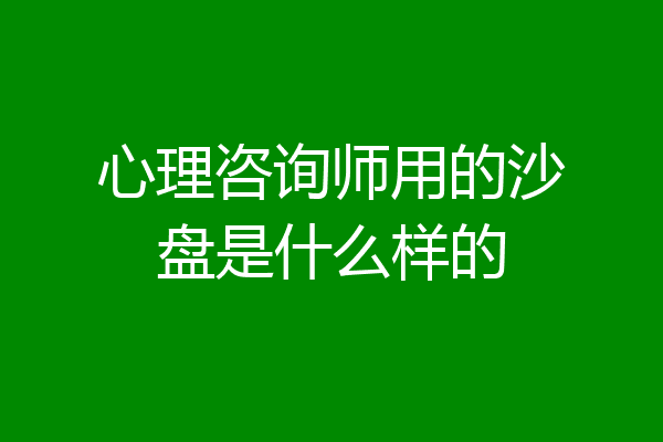 心理咨询师用的沙盘是什么样的