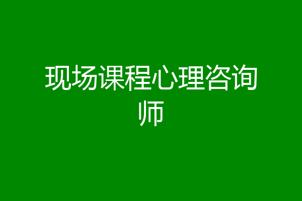 现场课程心理咨询师