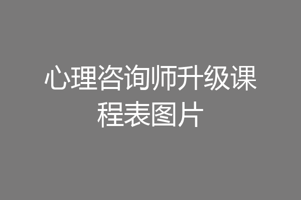 心理咨询师升级课程表图片