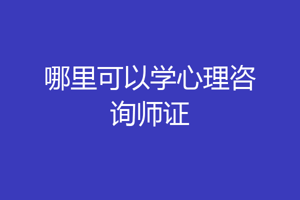 哪里可以学心理咨询师证