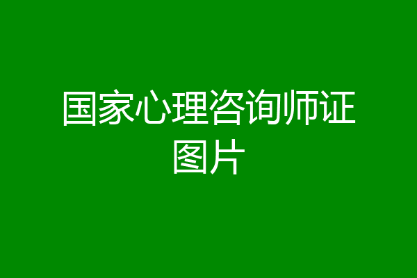 国家心理咨询师证图片