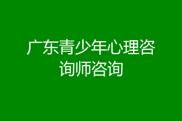 广东青少年心理咨询师咨询
