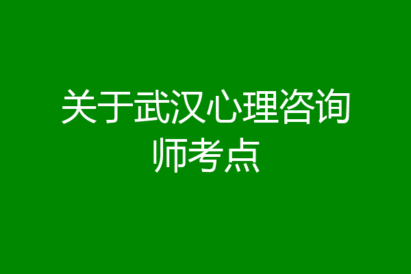 关于武汉心理咨询师考点