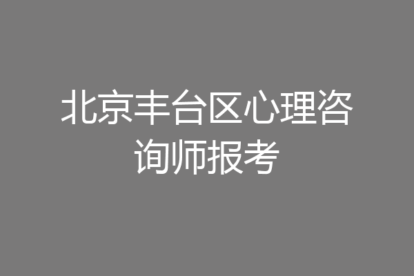 北京丰台区心理咨询师报考