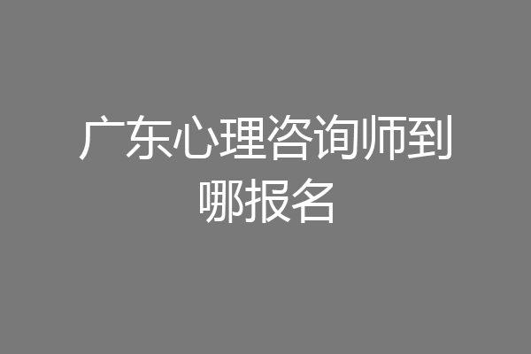 广东心理咨询师到哪报名
