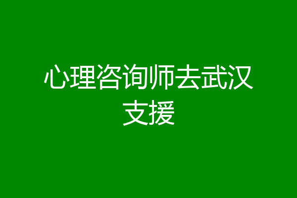 心理咨询师去武汉支援