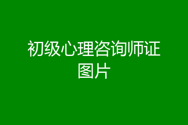 初级心理咨询师证图片
