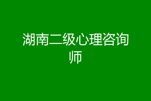 湖南二级心理咨询师