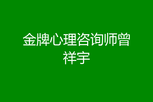金牌心理咨询师曾祥宇