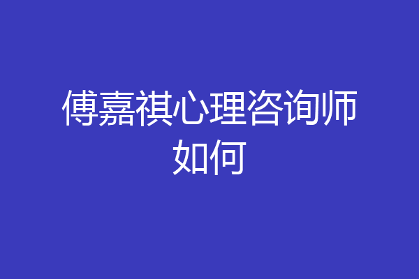 傅嘉祺心理咨询师如何