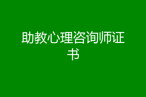 助教心理咨询师证书