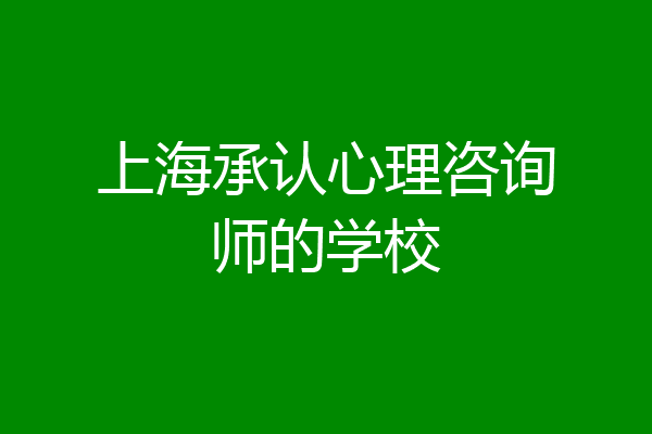 上海承认心理咨询师的学校