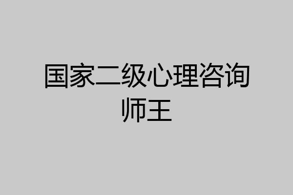 国家二级心理咨询师王
