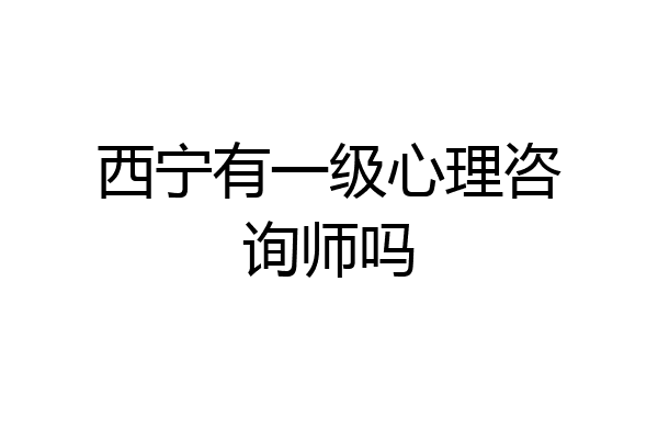 西宁有一级心理咨询师吗