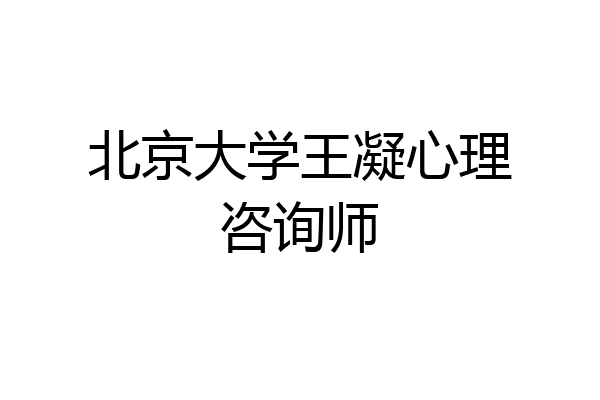 北京大学王凝心理咨询师