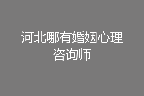 河北哪有婚姻心理咨询师