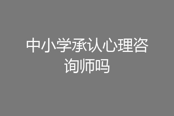 中小学承认心理咨询师吗