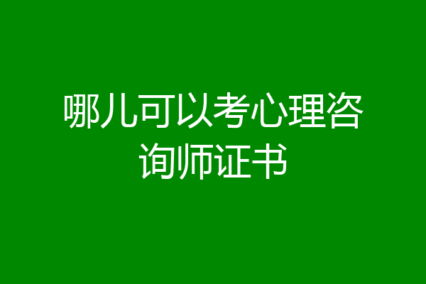 哪儿可以考心理咨询师证书