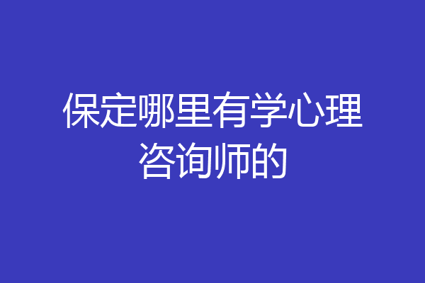 保定哪里有学心理咨询师的