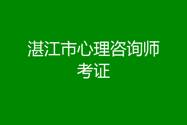 湛江市心理咨询师考证