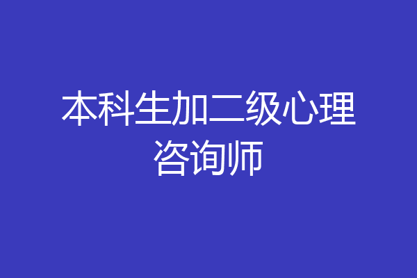 本科生加二级心理咨询师