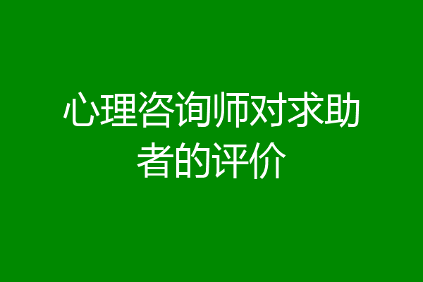心理咨询师对求助者的评价