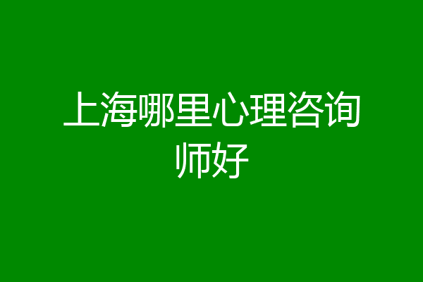 上海哪里心理咨询师好