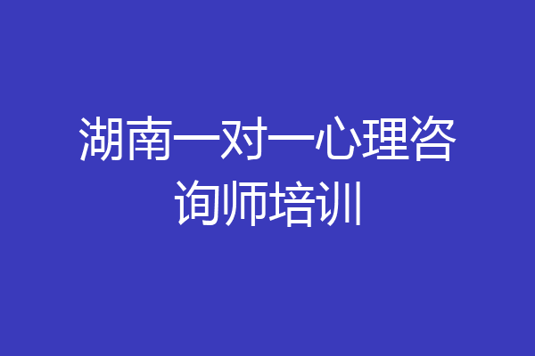湖南一对一心理咨询师培训