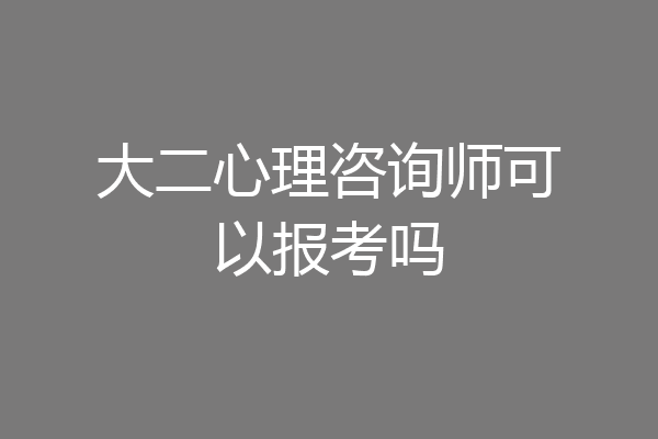 大二心理咨询师可以报考吗