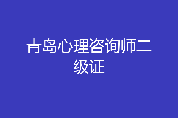青岛心理咨询师二级证
