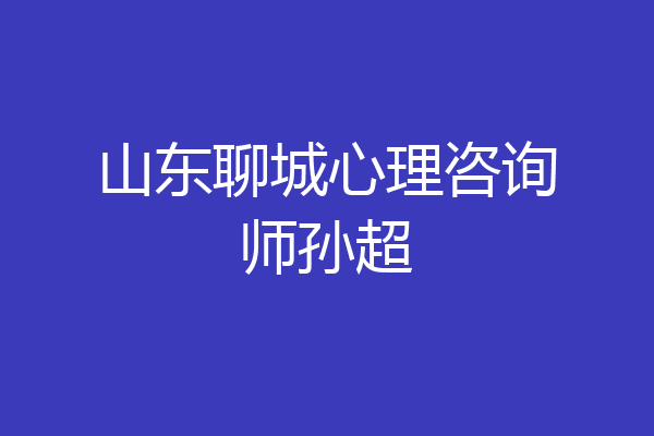 山东聊城心理咨询师孙超