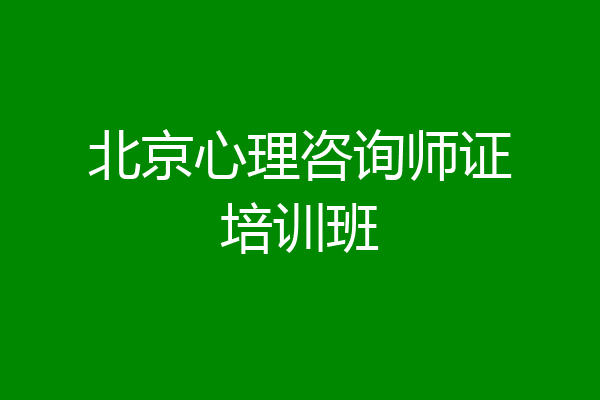 北京心理咨询师证培训班
