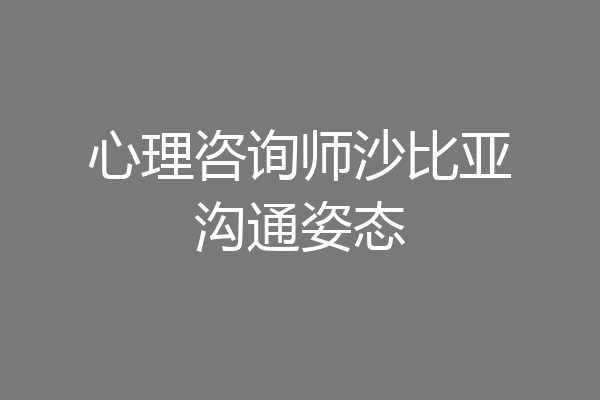 心理咨询师沙比亚沟通姿态