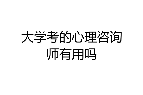 大学考的心理咨询师有用吗