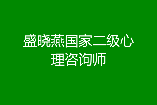 盛晓燕国家二级心理咨询师