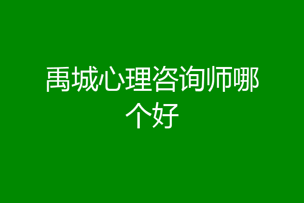禹城心理咨询师哪个好