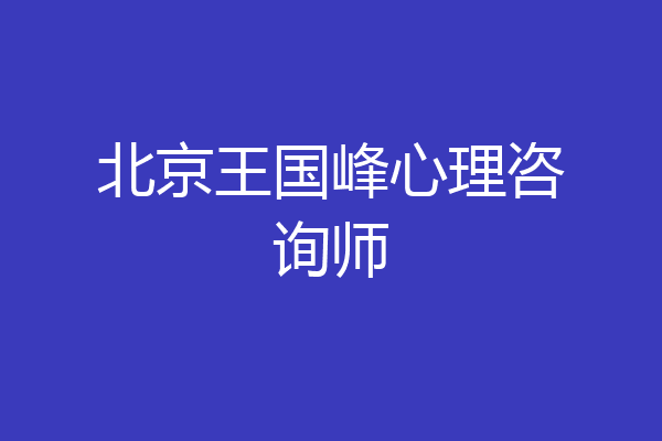 北京王国峰心理咨询师