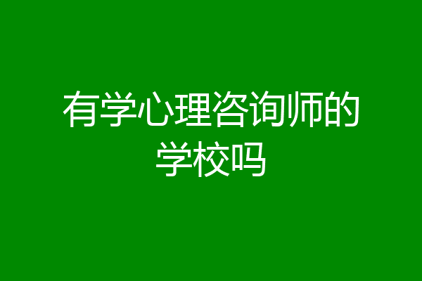 有学心理咨询师的学校吗