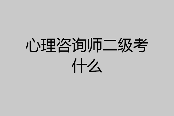 心理咨询师二级考什么