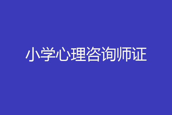 小学心理咨询师证