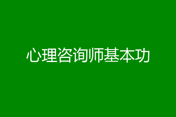 心理咨询师基本功