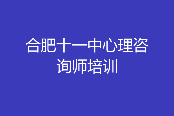 合肥十一中心理咨询师培训