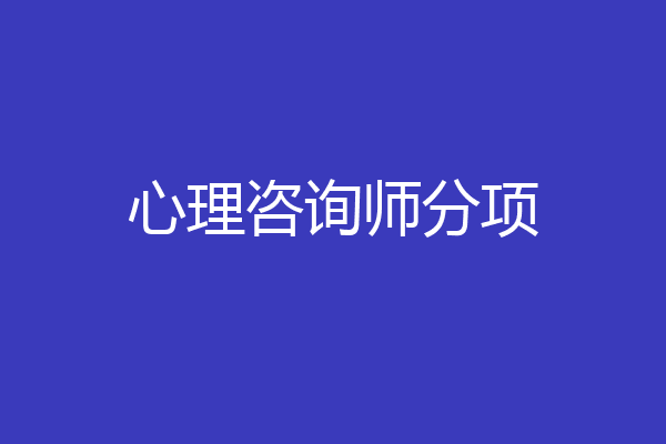 心理咨询师分项