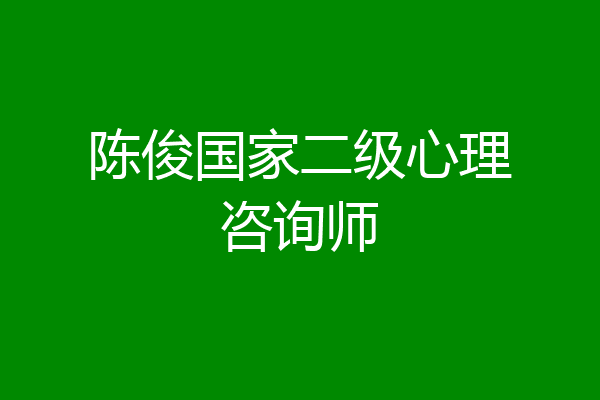 陈俊国家二级心理咨询师
